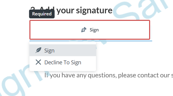 Decline by signature